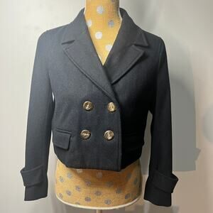 Cartonnier Anthropologie Cropped Wool Double Breasted Blazer Women's Small